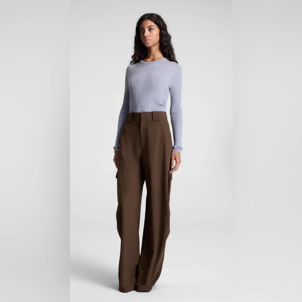 NWT A.L.C. ALC Brie Cargo Pant in Sycamore Brown Sz 2 $495 - Picture 4 of 9